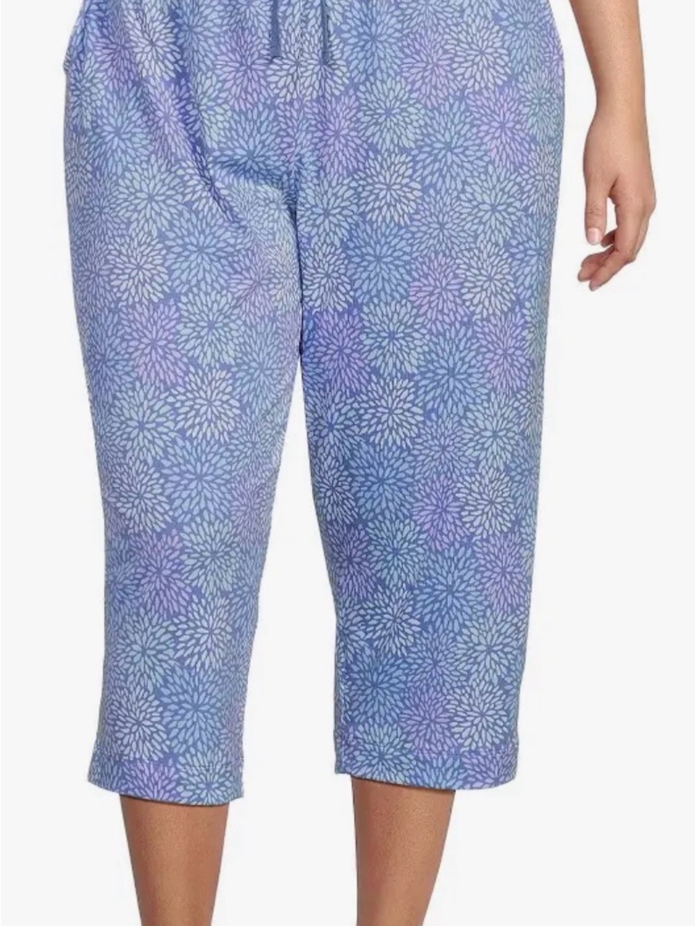 NWT Sleep Sense Plus Blue Floral Pajama Capri Pants 2x